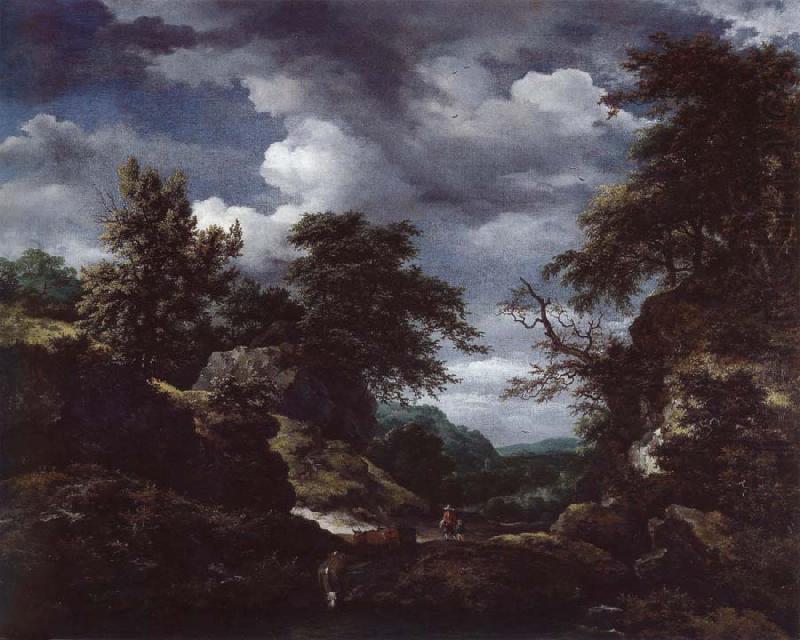 Jacob van Ruisdael Hilly Wooded Landscape with Cattle china oil painting image